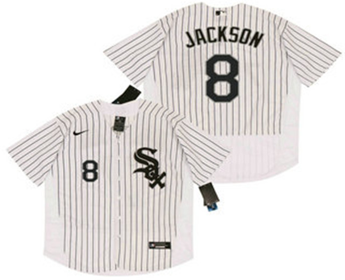 2020 Chicago White Sox #8 Bo Jackson White Pinstripe Stitched MLB Flex Base Nike Jersey