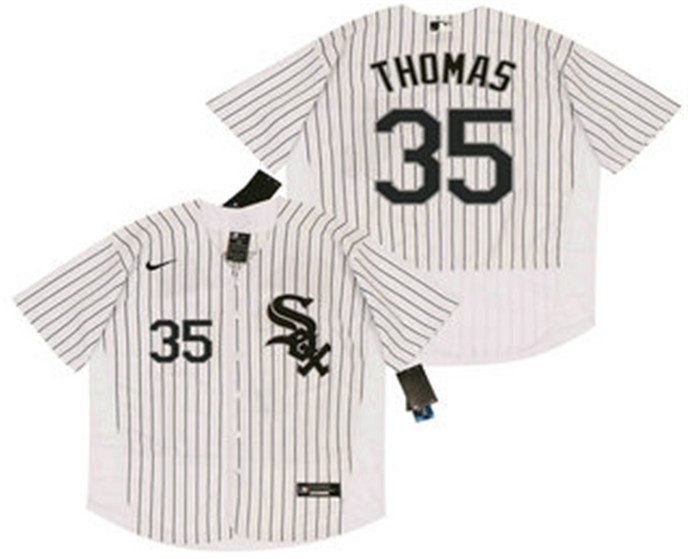 2020 Chicago White Sox #35 Frank Thomas White Pinstripe Stitched MLB Flex Base Nike Jersey