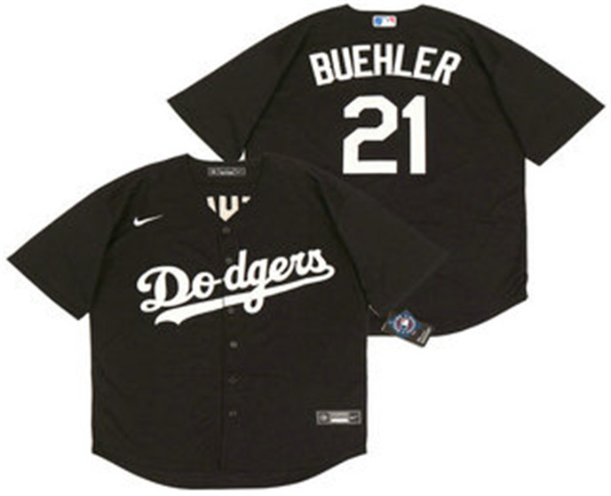 2020 Los Angeles Dodgers #21 Walker Buehler Black Stitched MLB Cool Base Nike Jersey