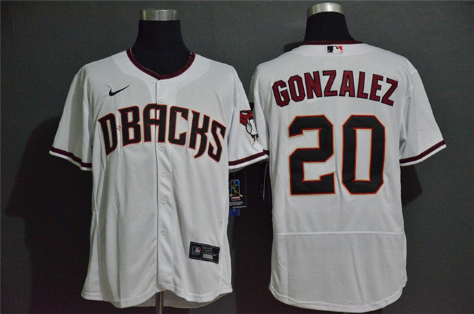2020 Arizona Diamondback #20 Luis Gonzalez White Stitched Nike MLB Flex Base Jersey