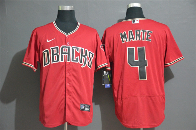 2020 Arizona Diamondback #4 Ketel Marte Red Stitched Nike MLB Flex Base Jersey