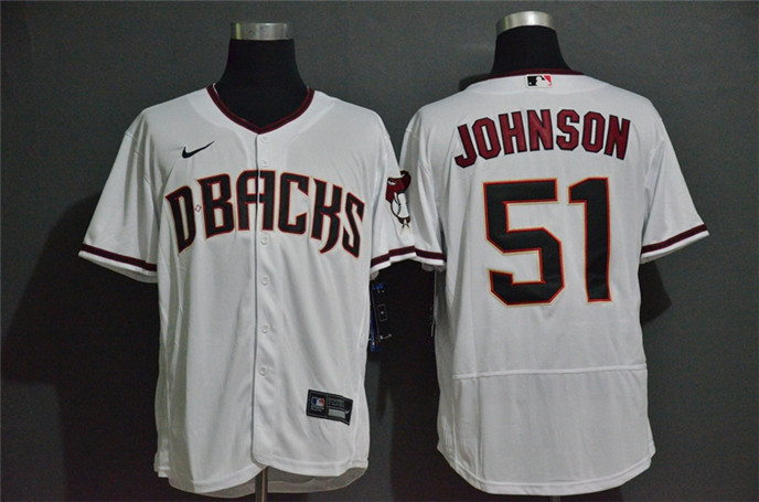 2020 Arizona Diamondbacks #51 Randy Johnson White Stitched Nike MLB Flex Base Jersey