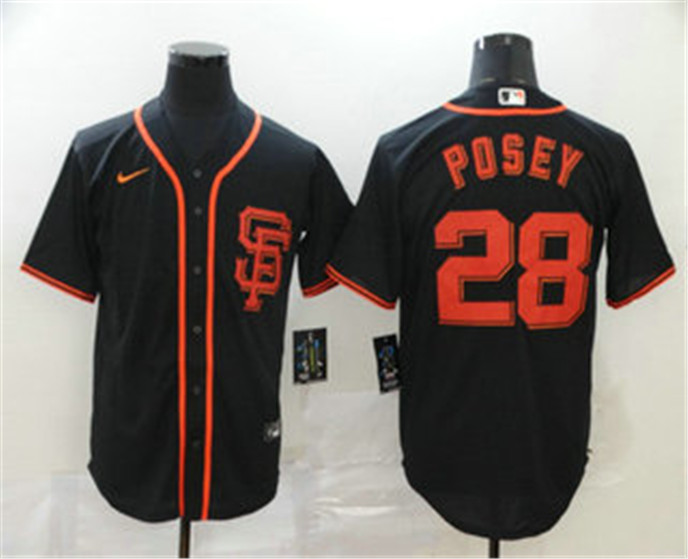 2020 San Francisco Giants #28 Buster Posey Black Stitched MLB Cool Base Nike Jersey