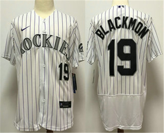 2020 Colorado Rockies #19 Charlie Blackmon White Stitched MLB Flex Base Nike Jersey