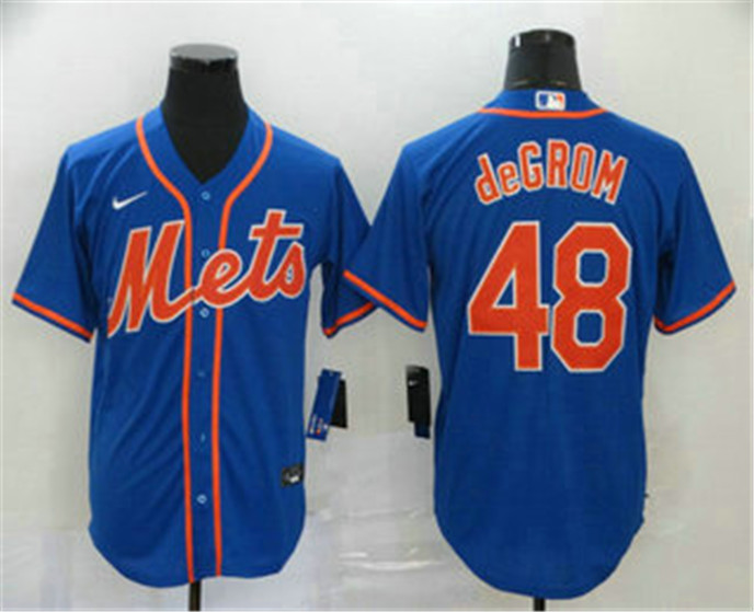 2020 New York Mets #48 Jacob deGrom Blue Stitched MLB Cool Base Nike Jersey