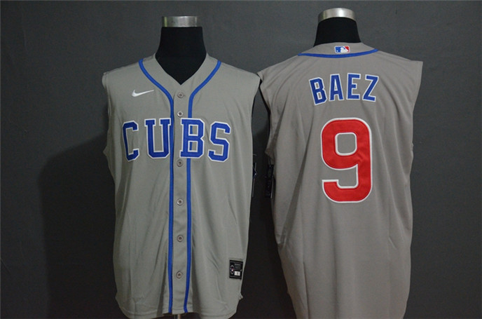 2020 Chicago Cubs #9 Javier Baez Grey Cool and Refreshing Sleeveless Fan Stitched MLB Nike Jersey