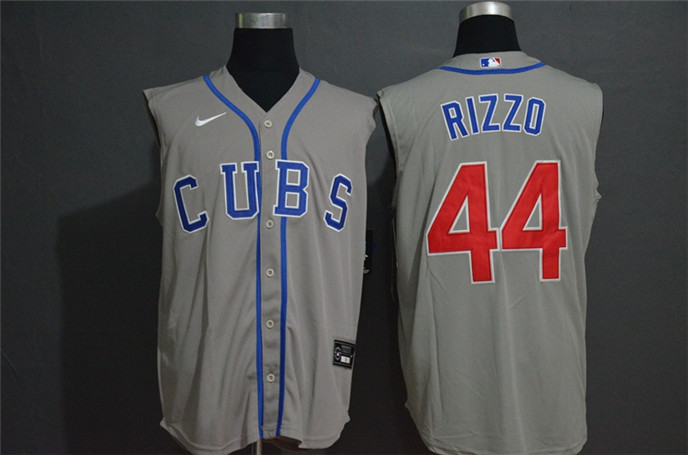 2020 Chicago Cubs #44 Anthony Rizzo Grey Road Cool and Refreshing Sleeveless Fan Stitched MLB Nike J