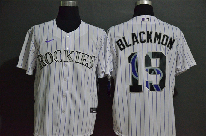 2020 Colorado Rockies #19 Charlie Blackmon White Team Logo Stitched MLB Cool Base Nike Jersey