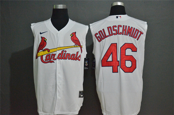 2020 St. Louis Cardinals #46 Paul Goldschmidt White Cool and Refreshing Sleeveless Fan Stitched MLB