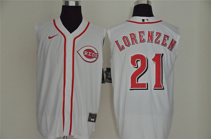 2020 Cincinnati Reds #21 Michael Lorenzen White Cool and Refreshing Sleeveless Fan Stitched MLB Nike