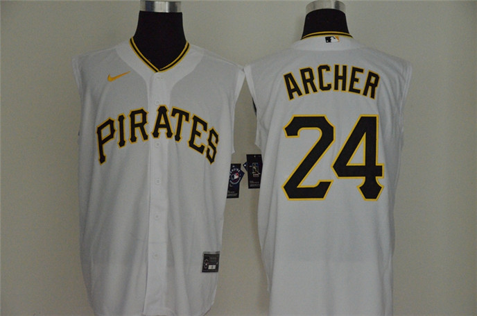 2020 Pittsburgh Pirates #24 Chris Archer White Cool and Refreshing Sleeveless Fan Stitched MLB Nike