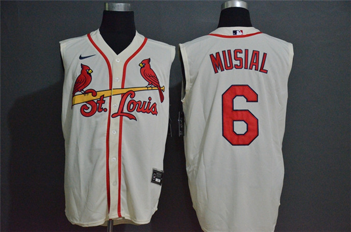 2020 St. Louis Cardinals #6 Stan Musial Cream Cool and Refreshing Sleeveless Fan Stitched MLB Nike J