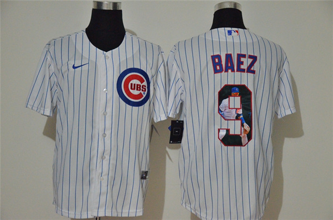 2020 Chicago Cubs #9 Javier Baez White Unforgettable Moment Stitched Fashion MLB Cool Base Nike Jers