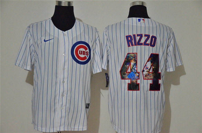 2020 Chicago Cubs #44 Anthony Rizzo White Unforgettable Moment Stitched Fashion MLB Cool Base Nike J