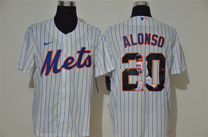 2020 New York Mets #20 Pete Alonso White Unforgettable Moment Stitched Fashion MLB Cool Base Nike Je