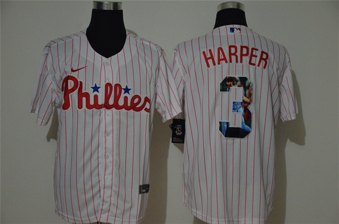 2020 Philadelphia Phillies #3 Bryce Harper White Unforgettable Moment Stitched Fashion MLB Cool Base