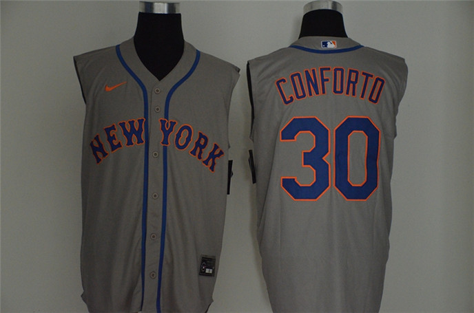 2020 New York Mets #30 Michael Conforto Grey Cool and Refreshing Sleeveless Fan Stitched MLB Nike Je