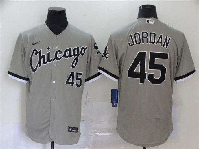 2020 Chicago White Sox #45 Michael Jordan Grey Stitched MLB Flex Base Nike Jersey