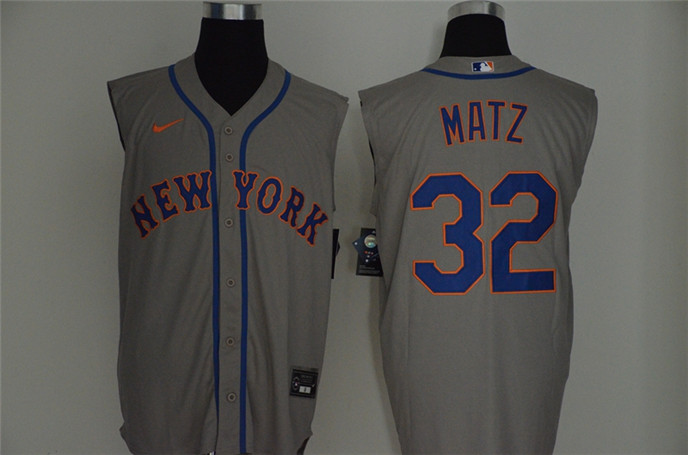 2020 New York Mets #32 Steven Matz Grey Cool and Refreshing Sleeveless Fan Stitched MLB Nike Jersey - Click Image to Close