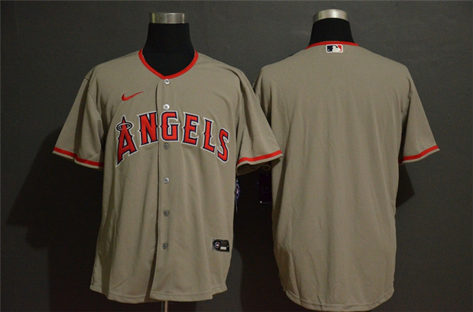 2020 Los Angeles Angels Blank Gray Stitched MLB Cool Base Nike Jersey