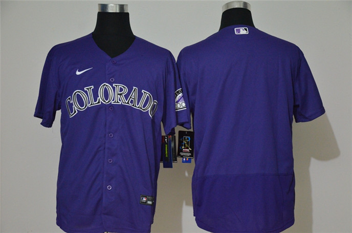 2020 Colorado Rockies Blank Purple Stitched MLB Flex Base Nike Jersey