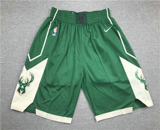 2020 Men's Milwaukee Bucks Green Stitched NBA Nike Swingman Shorts