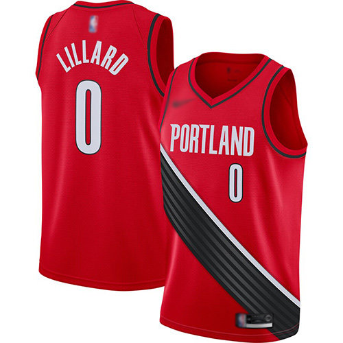 2020 Blazers #0 Damian Lillard Red Basketball Swingman Statement Edition 2019-Jersey