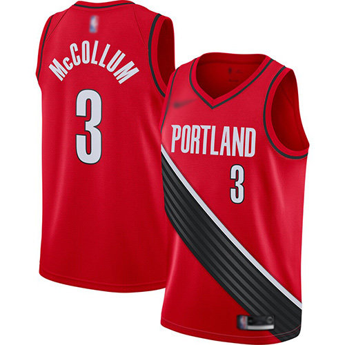 2020 Blazers #3 C.J. McCollum Red Basketball Swingman Statement Edition 2019-Jersey