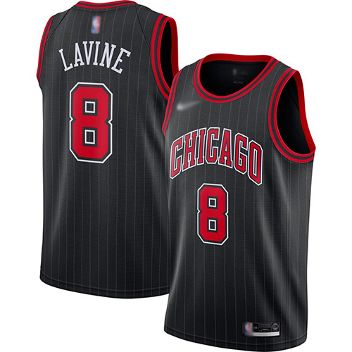 2020 Bulls #8 Zach LaVine Black Basketball Swingman Statement Edition 2019-Jersey