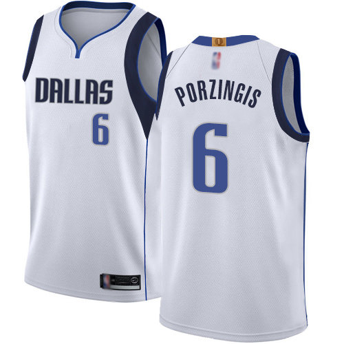 2020 Mavericks #6 Kristaps Porzingis White Basketball Swingman Association Edition Jersey