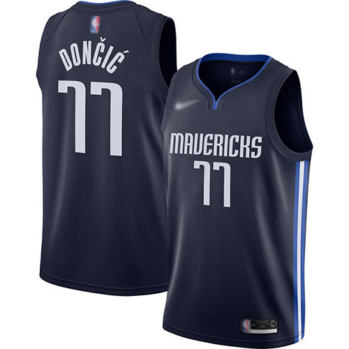 2020 Mavericks #77 Luka Doncic Navy Basketball Swingman Statement Edition 2019-Jersey