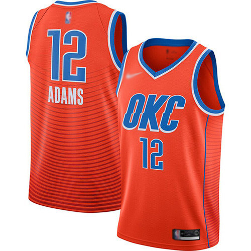 2020 Thunder #12 Steven Adams Orange Basketball Swingman Statement Edition 2019-Jersey