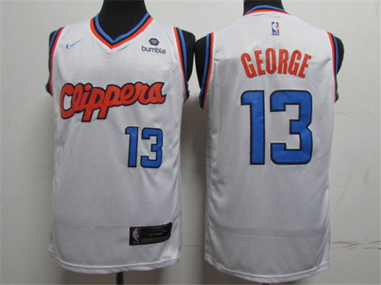 2020 Clippers 13 Paul George White City Edition Nike Swingman Jersey