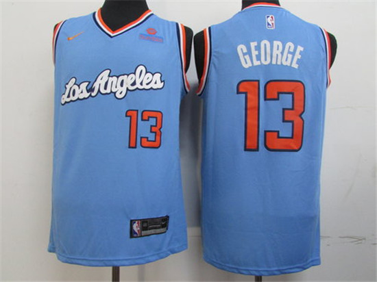 2020 Clippers 13 Paul George Light Blue Nike Swingman Jersey