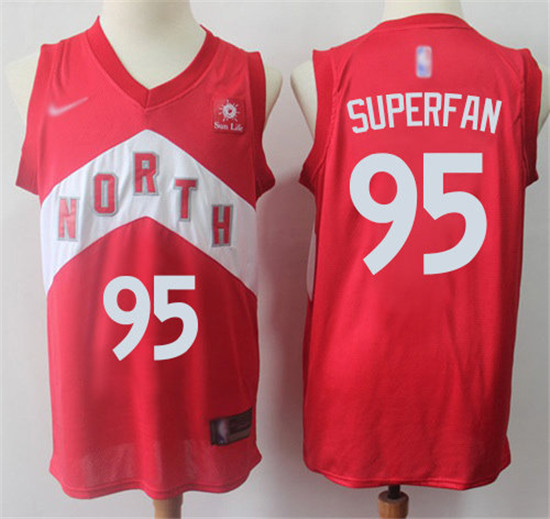 2020 Raptors #95 Superfan Red Basketball Swingman Earned Edition Jersey