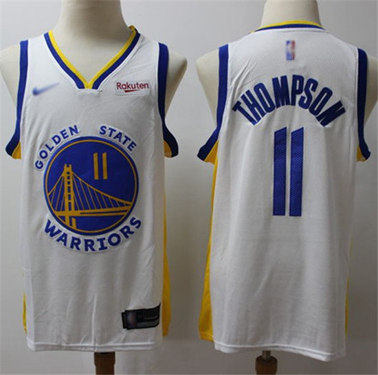 2020 Warriors #11 Klay Thompson White Basketball Swingman Association Edition 2019-Jersey