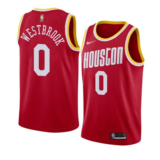 2020 Rockets #0 Russell Westbrook Red Basketball Swingman Hardwood Classics Jersey