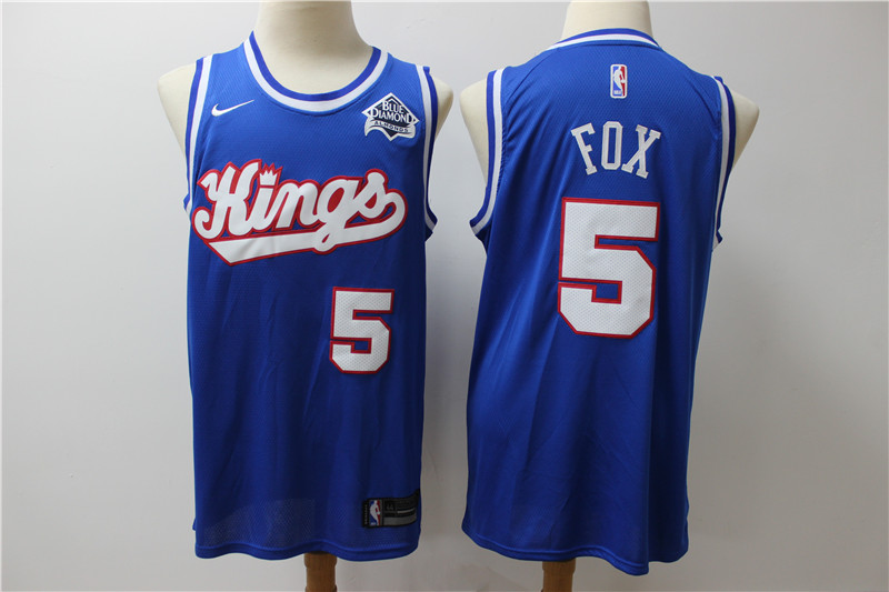 2020 Kings 5 De'Aaron Fox Blue Nike Swingman Jersey