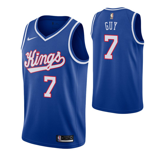 2020 Men's Sacramento Kings #7 Kyle Guy Blue 2019-20 Hardwood Classics Jersey