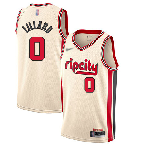 2020 Blazers #0 Damian Lillard Cream Basketball Swingman City Edition 2019-20 Jersey