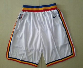 2020 Men's Golden State Warriors White Hardwood Classics Soul Swingman Throwback Shorts