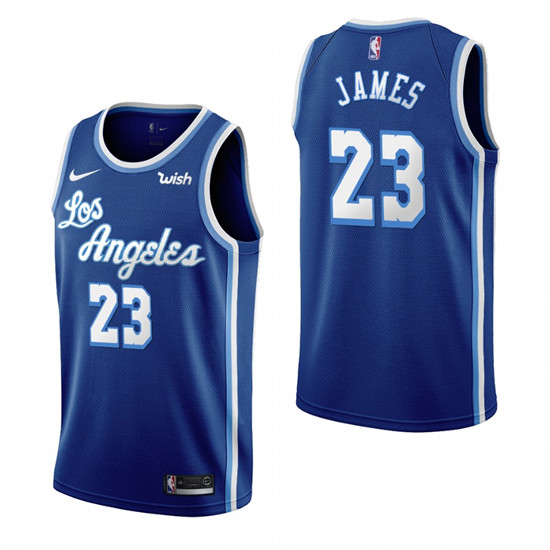 2020 Los Angeles Lakers #23 Lebron James Blue 2019-20 Classic Edition Stitched NBA Jersey