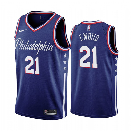 2020 Nike 76ers #21 Joel Embiid Navy 2019-20 City Edition Swingman NBA Jersey