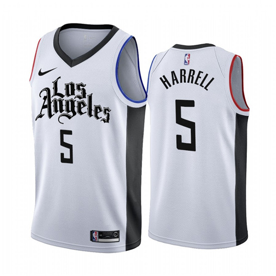 2020 Nike Clippers #5 Montrezl Harrell 2019-20 White Los Angeles City Edition NBA Jersey