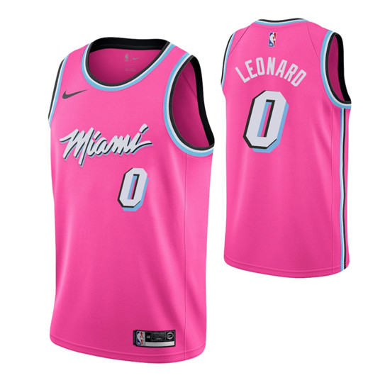 2020 Nike Heat #0 Meyers Leonard Men's Pink NBA Swingman Earned Edition Jersey