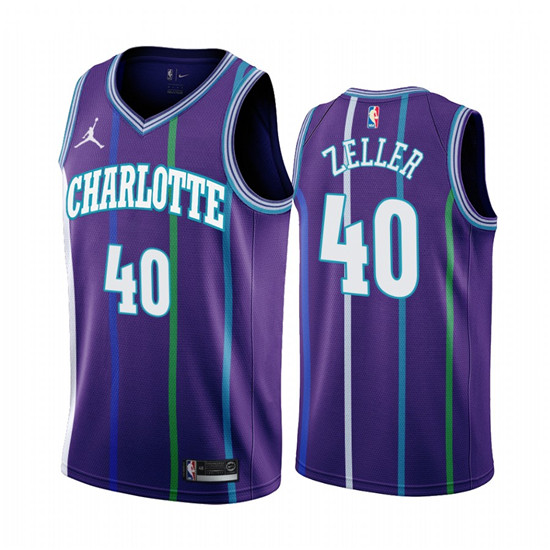 2020 Nike Hornets #40 Cody Zeller Purple 2019-20 Classic Edition Stitched NBA Jersey