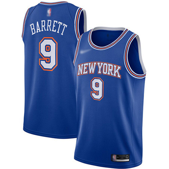 2020 Nike Knicks #9 R.J. Barrett Blue NBA Swingman Statement Edition 2019-Jersey