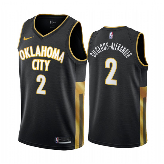 2020 Nike Thunder #2 Shai Gilgeous-Alexander Black 2019-20 City Edition Swingman NBA Jersey