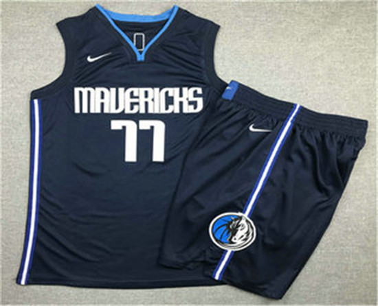 2020 Men's Dallas Mavericks #77 Luka Doncic NEW Navy Blue NBA Swingman Stitched NBA Jersey With Shor