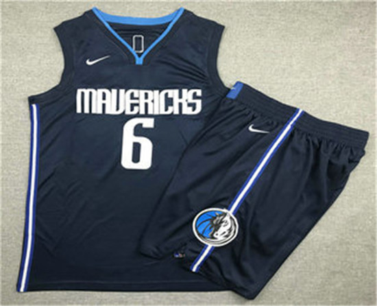 2020 Men's Dallas Mavericks #6 Kristaps Porzingis NEW Navy Blue NBA Swingman Stitched NBA Jersey Wit